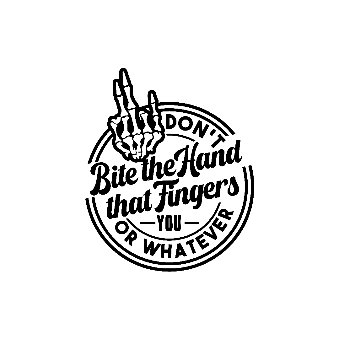 UV-printed weatherproof sticker with bold slogan graphic in high-contrast design