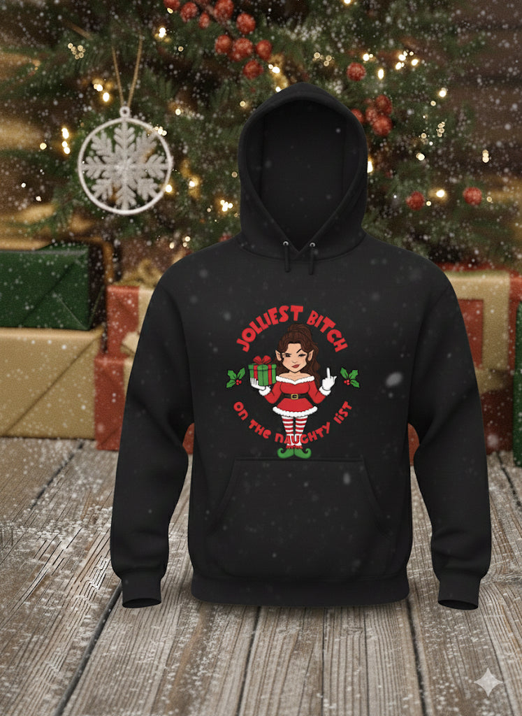 Jolliest Bitch - Christmas Graphic Hoodie