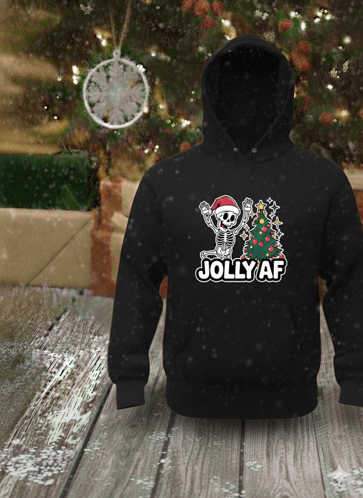 Jolly AF - Christmas Graphic Hoodie