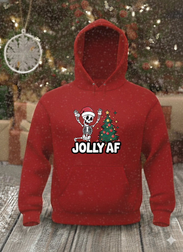 Jolly AF - Christmas Graphic Hoodie