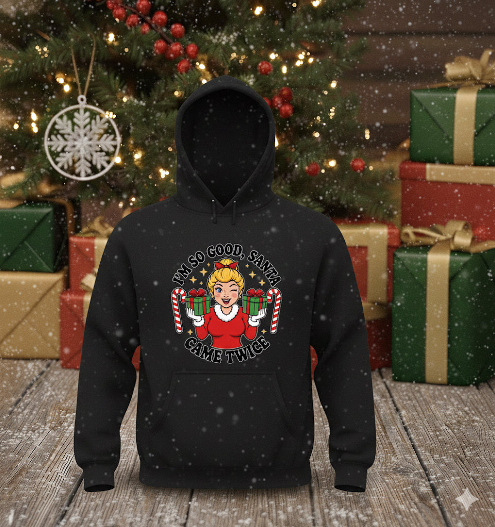 Santa Came Twice - Christmas Graphic Hoodie