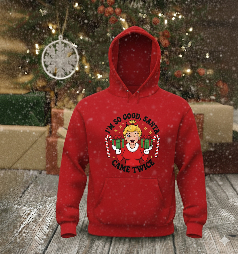 Santa Came Twice - Christmas Graphic Hoodie