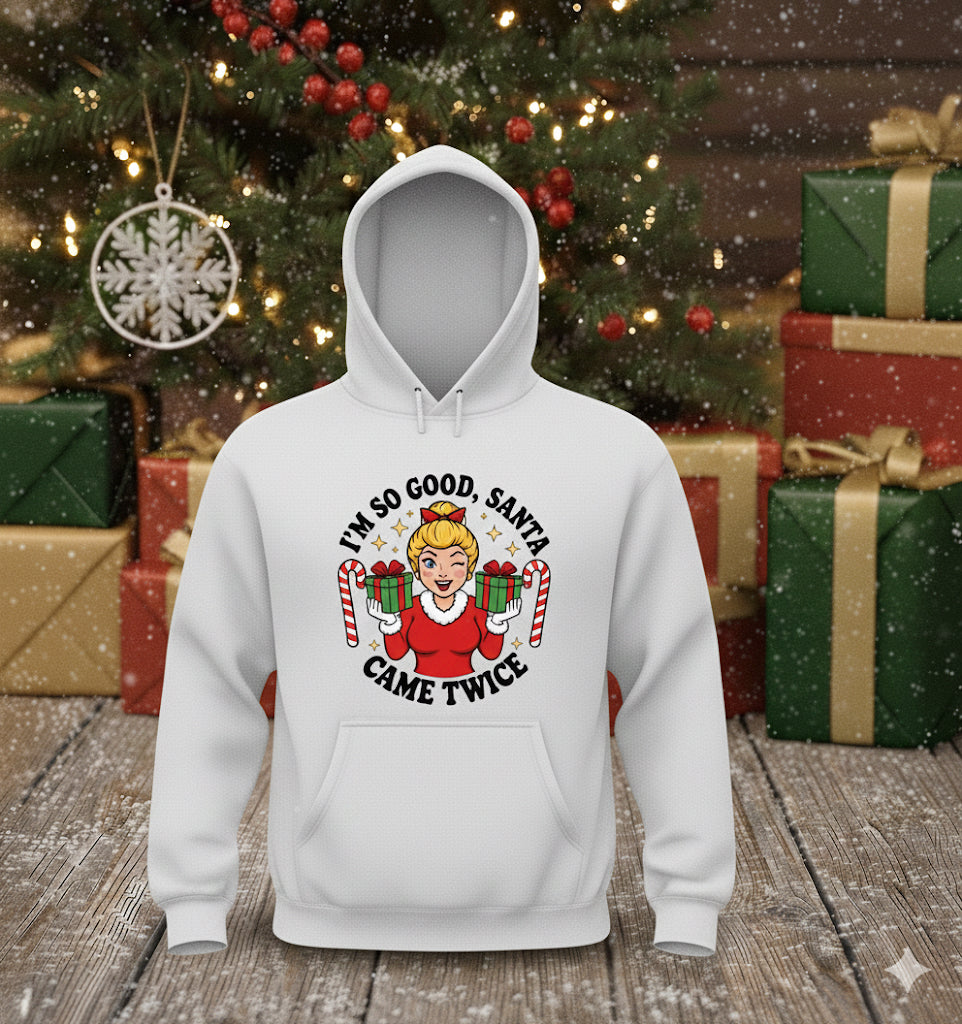 Santa Came Twice - Christmas Graphic Hoodie