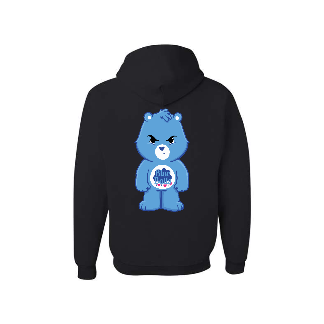 Black Swear Bear Hoodie with "Blue Balls"