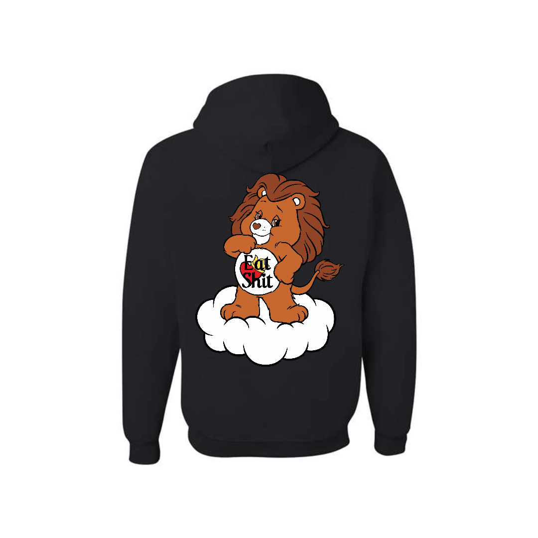 Black Swear Bear Hoodie with "eat shit"