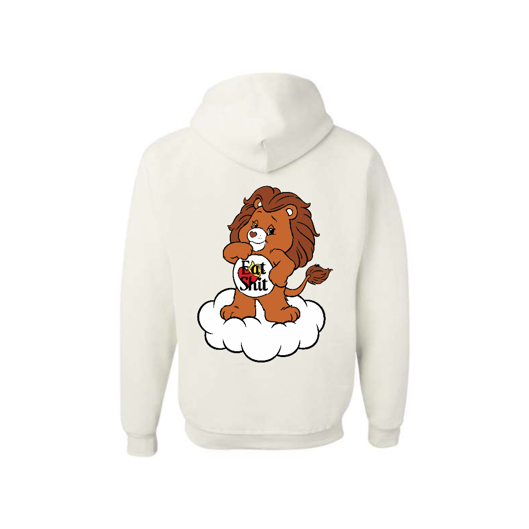 White Swear Bear Hoodie with "Eat Shit"