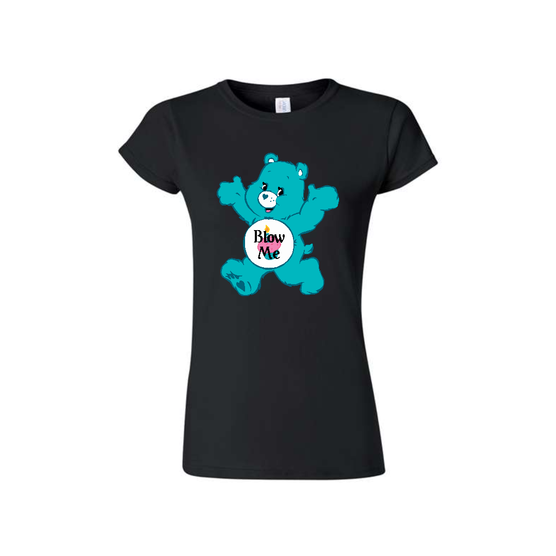 Black Swear Bear T-Shirt with a Swear Bear Blow me design