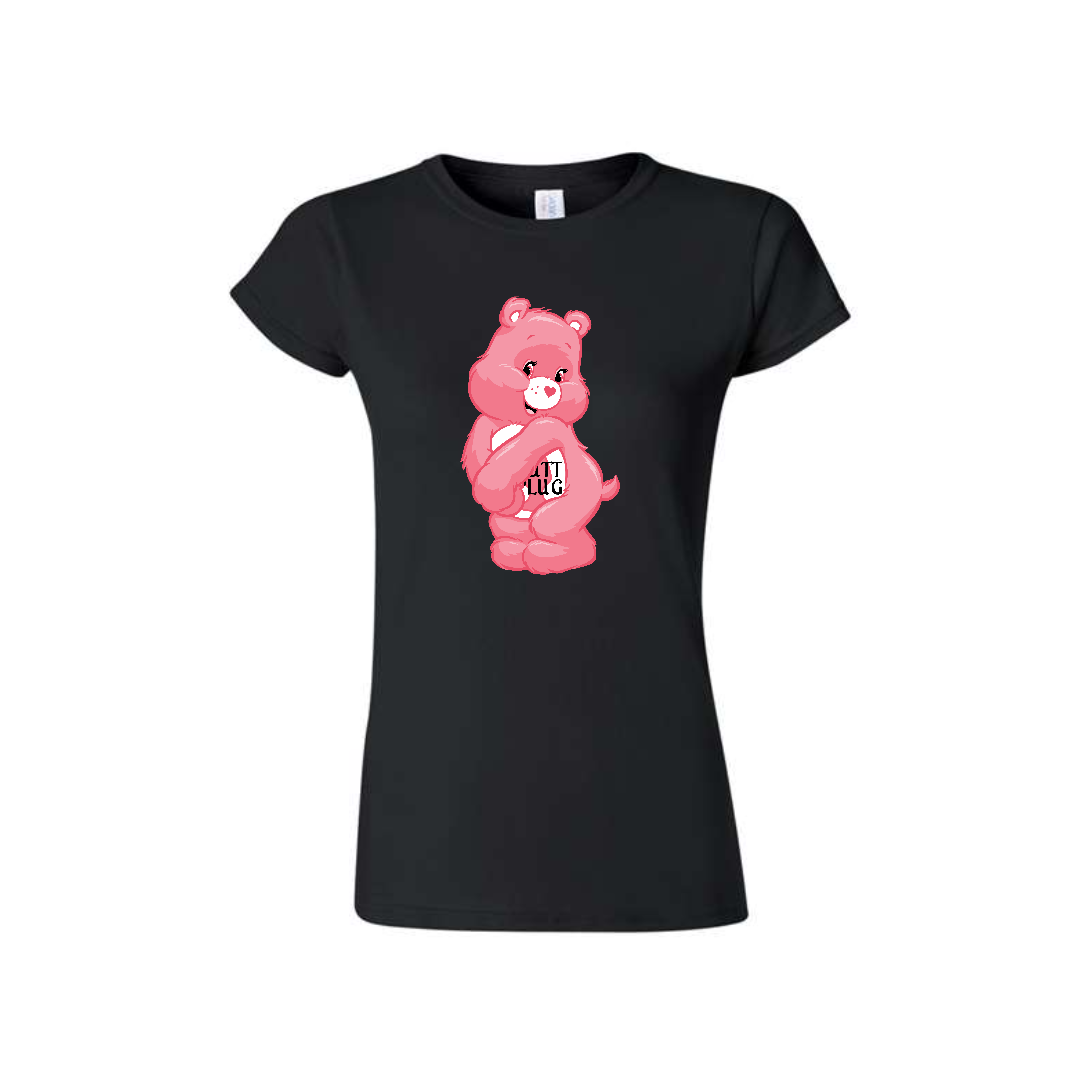 Black Swear Bear T-Shirt with a Swear Bear Butt Plug design