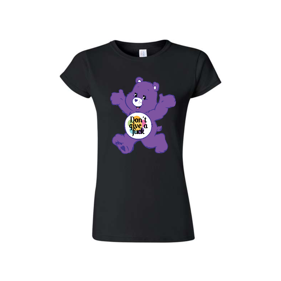 Black Swear Bear T-Shirt with a Swear Bear Dont give a fuck design