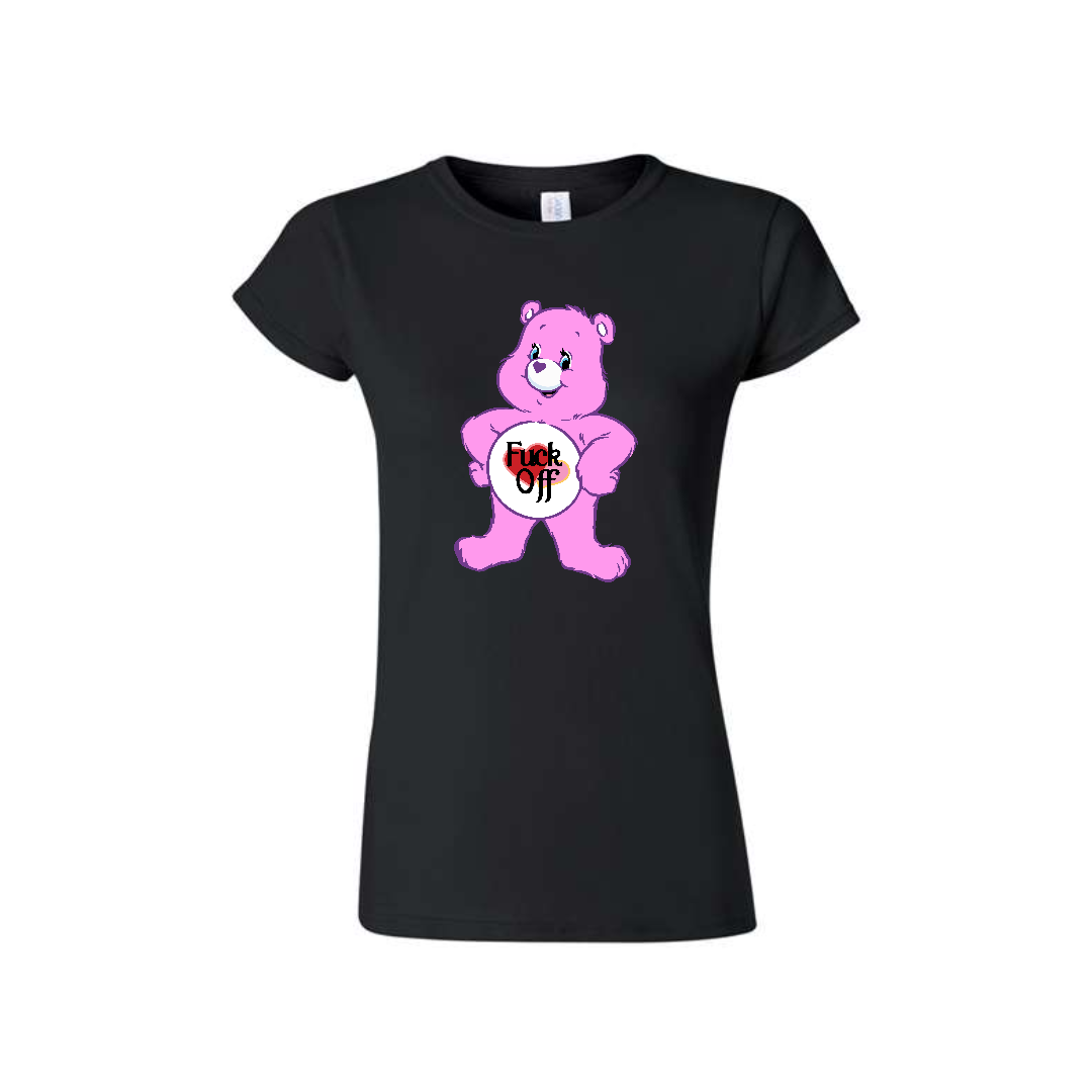 Black Swear Bear T-Shirt with a Swear Bear Fuck Off design