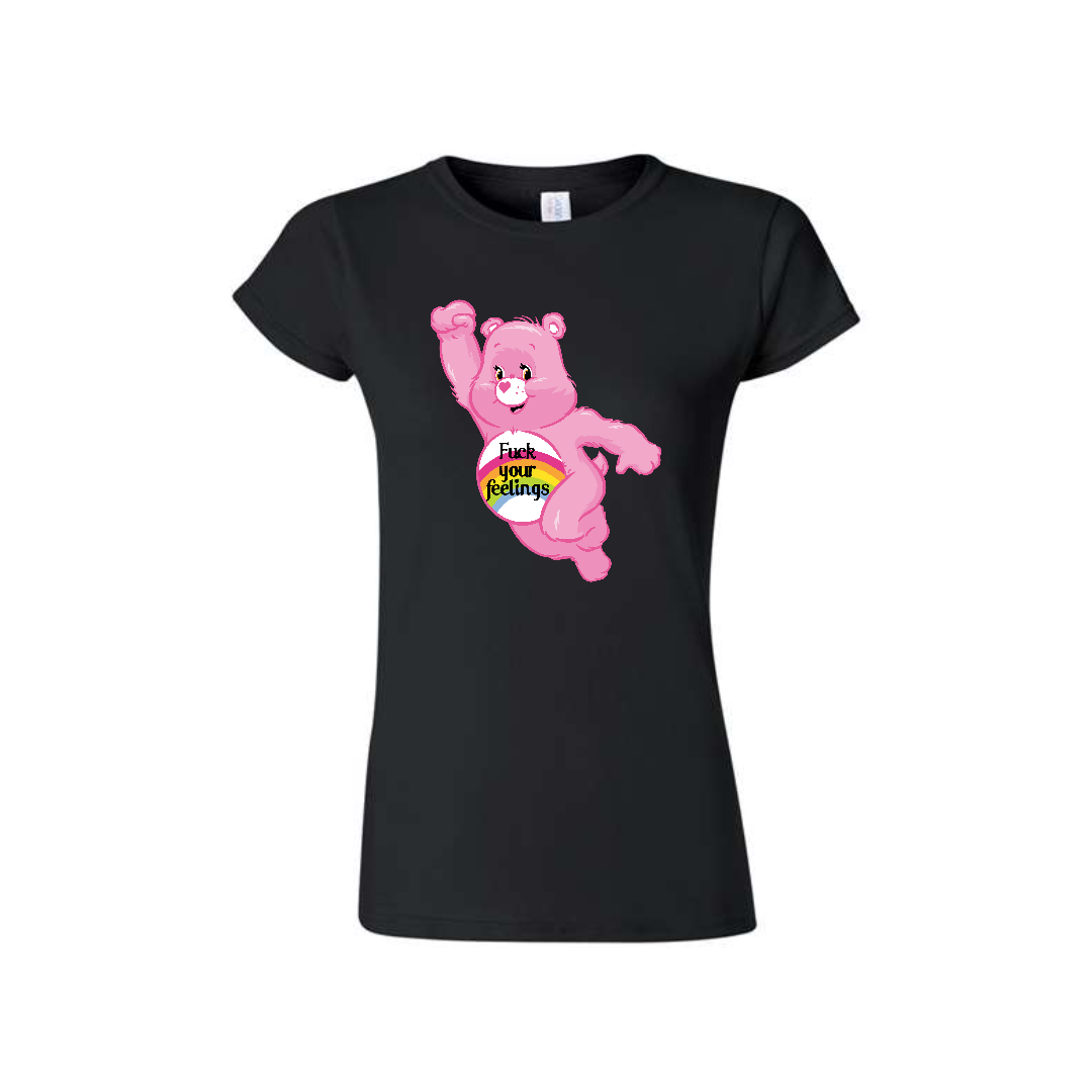 Black Swear Bear T-Shirt with a Swear Bear Fuck your Feelings design