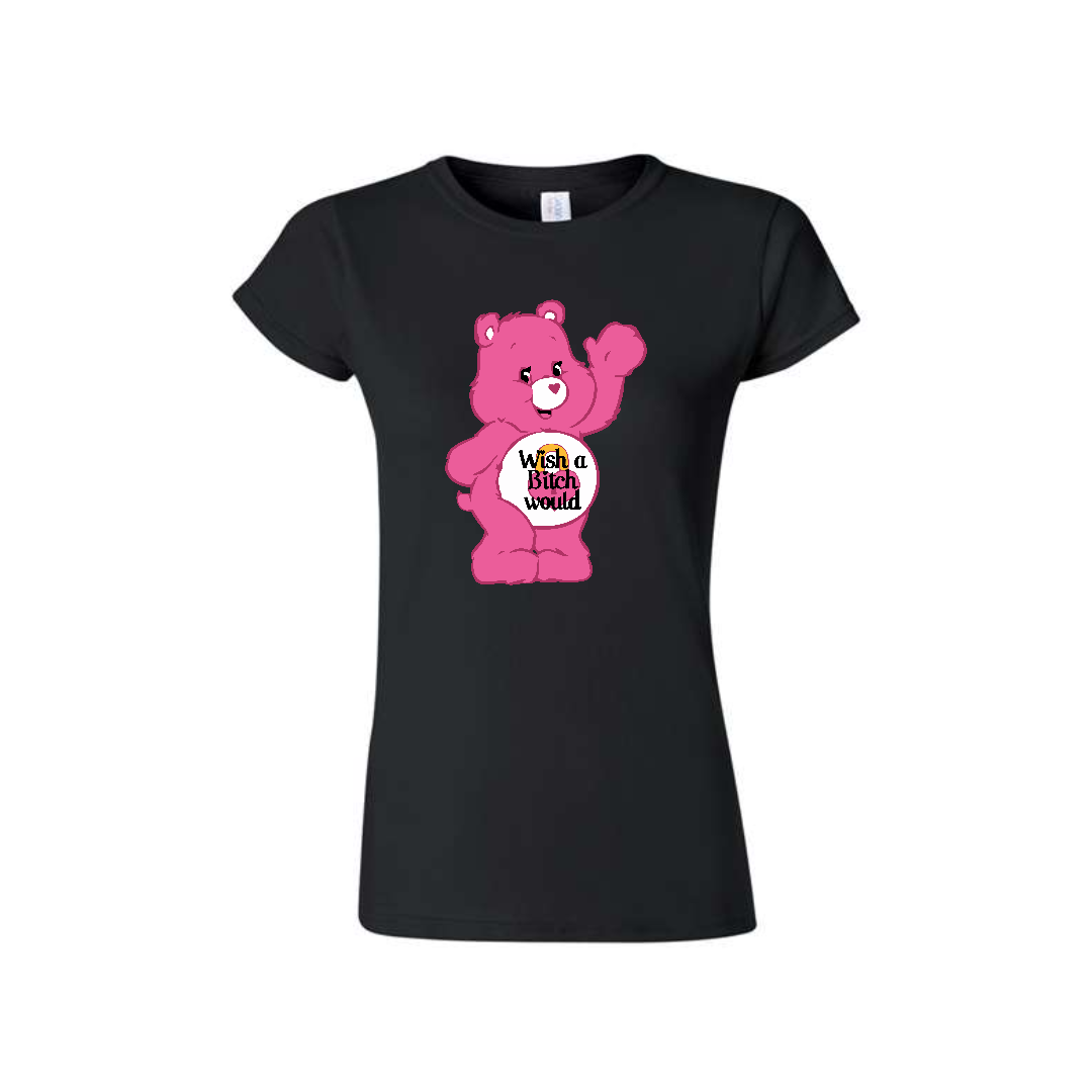 Black Swear Bear T-Shirt with a Swear Bear Wish a Bitch Would design