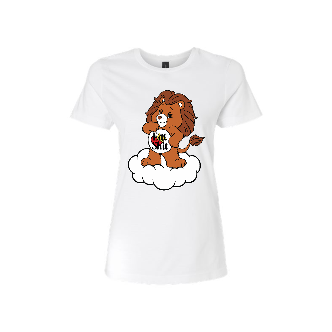 Swear Bear T-Shirt White with a eat shit swear bear design
