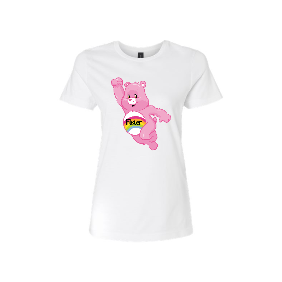 Swear Bear T-Shirt White with a fister swear bear design
