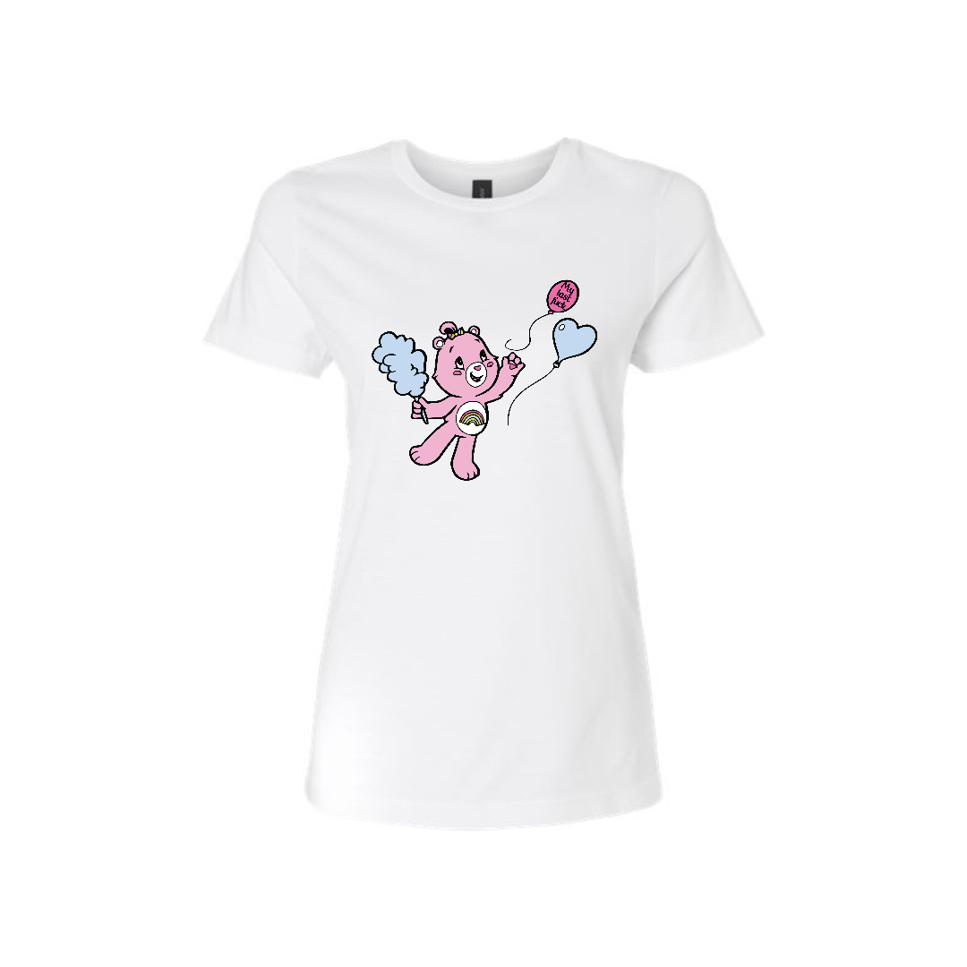 Swear Bear T-Shirt White with a Last Fuck text with a balloon flying away bear