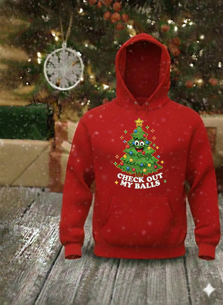 Checkout my Balls - Christmas Graphic Hoodie